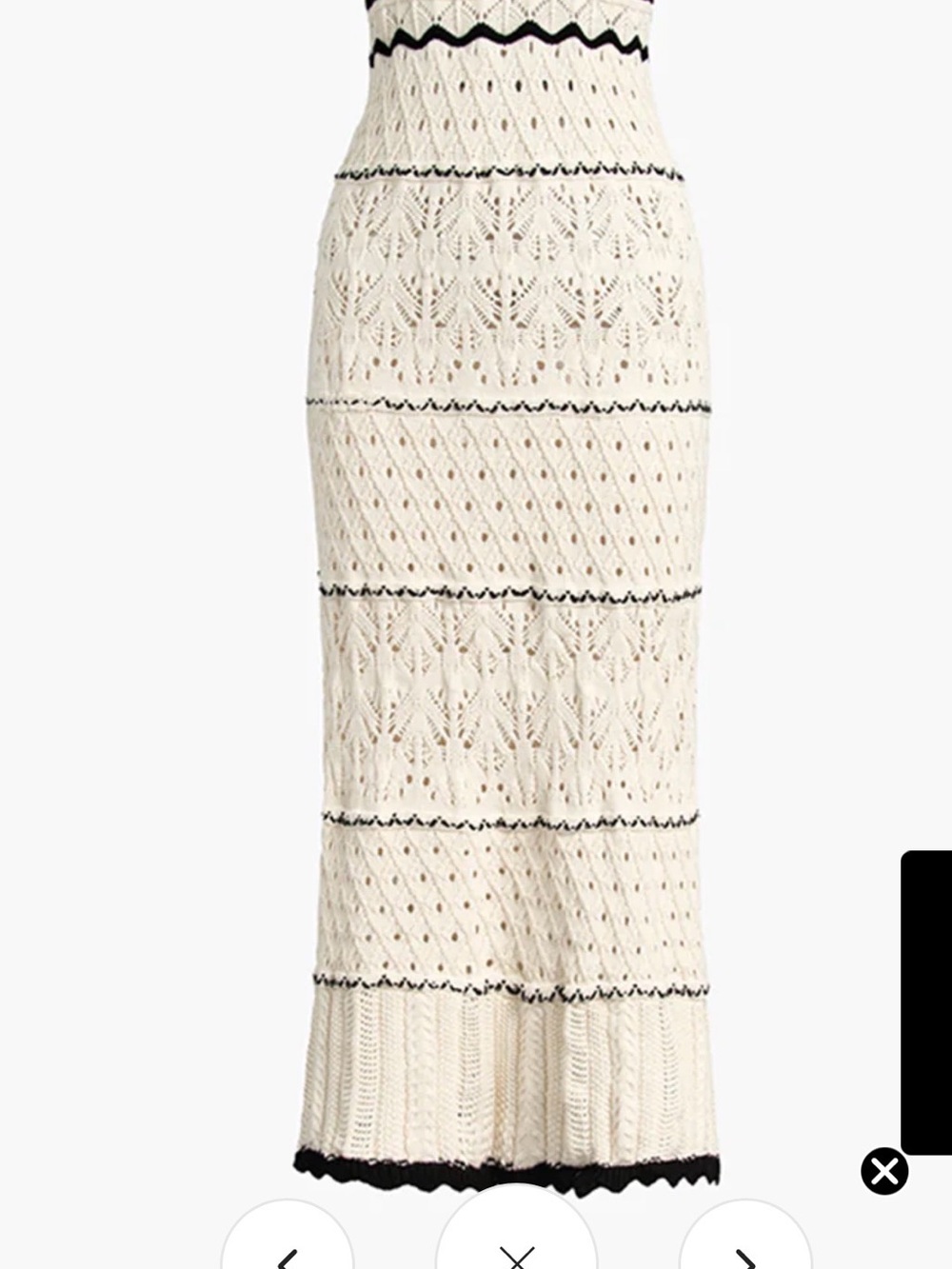 Crochet Knit Dress with Black Trim NWT - Picture 4 of 6